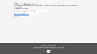 Retrieve your booking reference - Thomas Cook