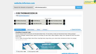 c2b.thomascook.in at WI. Click2Book Corporate Login - Website Informer