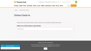 Check in Online | Thomas Cook Airlines