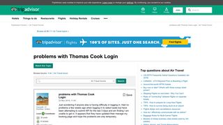 problems with Thomas Cook Login - Air Travel Message Board ...