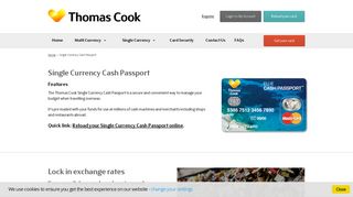 Single Currency - Thomas Cook Cash Passport