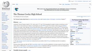 The Thomas Cowley High School - Wikipedia