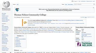 Thomas Nelson Community College - Wikipedia