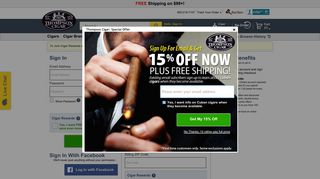 Log in to your web account - Thompson Cigar