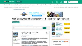 Walt Disney World September 2017 - Booked Through Thomson ...