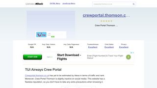 Crewportal.thomson.co.uk website. TUI Airways Crew Portal.