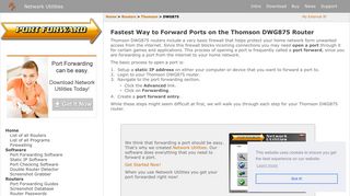 Fastest Way to Forward Ports on the Thomson DWG875 Router