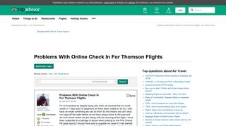 Problems With Online Check In For Thomson Flights - Air Travel ...