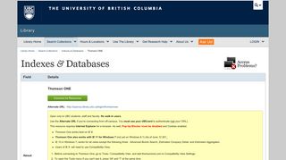 Thomson ONE - Indexes & Databases | UBC Library Index & Database ...