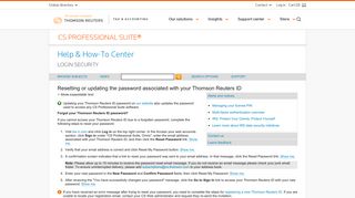 Resetting or updating the password associated with your Thomson ...
