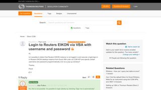 Login to Reuters EIKON via VBA with username and password ...
