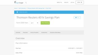 Thomson Reuters 401k Savings Plan | 2017 Form 5500 by ...