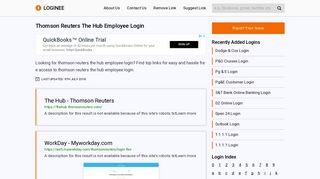 Thomson Reuters The Hub Employee Login