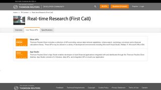 Real-time Research (First Call) - Thomson Reuters Developer ...