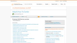 Employee Self-Service overview - CS Professional Suite - Thomson ...
