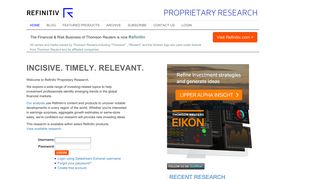 Proprietary Research: Refinitiv
