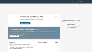 Thomson Reuters ONESOURCE | LinkedIn