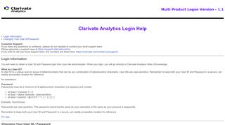 Clarivate Analytics Help