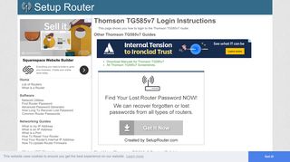 Login to Thomson TG585v7 Router - SetupRouter