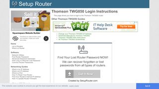 Login to Thomson TWG850 Router - SetupRouter