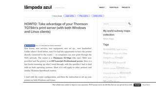 HOWTO: Take advantage of your Thomson TG784n's print server (with ...