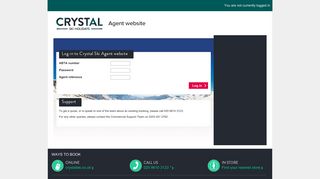 Log in to Crystal Ski Agent website