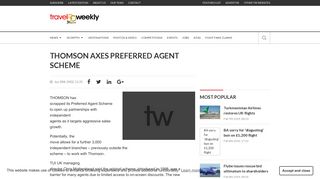 THOMSON AXES PREFERRED AGENT SCHEME | Travel Weekly