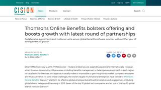 Thomsons Online Benefits bolsters offering and boosts growth with ...