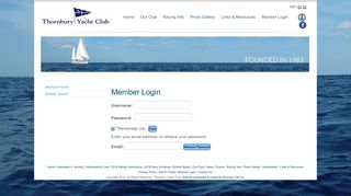 Thornbury Yacht Club - Member Login