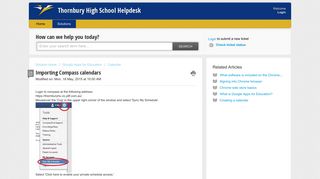 Importing Compass calendars : Thornbury High School Helpdesk
