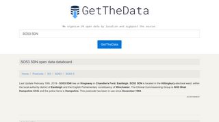 SO53 5DN (Kingsway) open data dashboard - GetTheData.com