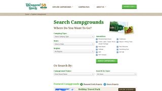 Search Campgrounds - Thousand Trails