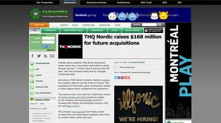 Gamasutra - THQ Nordic raises $168 million for future acquisitions