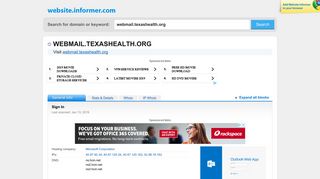 webmail.texashealth.org at Website Informer. Sign In. Visit Webmail ...
