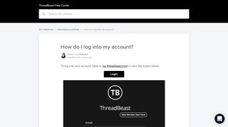 How do I log into my account? | ThreadBeast Help Center