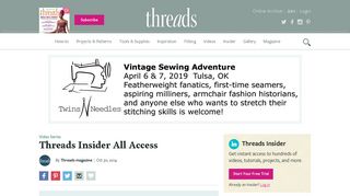 Threads Insider All Access - Threads Magazine