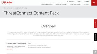 ThreatConnect Content Pack | McAfee Connect