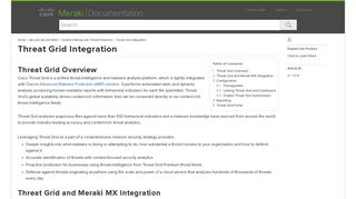 Threat Grid Integration - Cisco Meraki