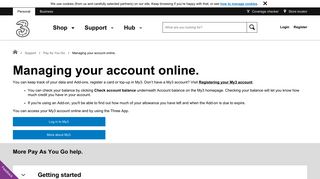 Managing your account online - Support - Three