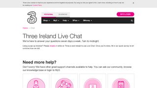 Three Ireland LiveChat - Three.ie