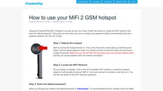 How to use your MiFi 2 GSM hotspot - FreedomPop