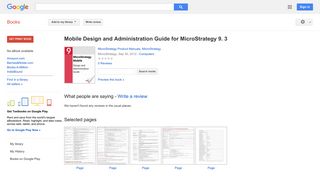Mobile Design and Administration Guide for MicroStrategy 9. 3