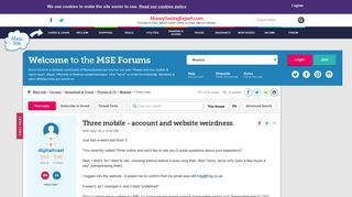 Three mobile - account and website weirdness. - MoneySavingExpert ...