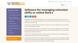 Software for managing volunteer shifts or online Rota's - Volunteer ...