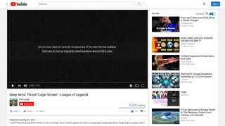 Deep terror Thresh 'Login Screen' - League of Legends - YouTube
