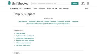 Help & Support | New & Used Books from ThriftBooks