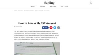 How to Access My TSP Account | Sapling.com