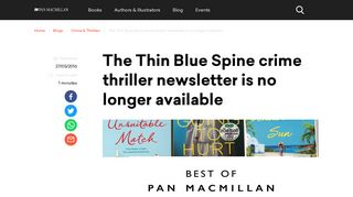 Love crime books? Sign up to The Thin Blue Spine - Pan Macmillan