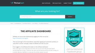 The affiliate dashboard – ThriveCart Helpdesk