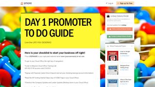 DAY 1 PROMOTER TO DO GUIDE | Smore Newsletters